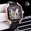 5A Santos De Catier Watch Steel Case Leather Strap Skeleton Automatic Winding Mechanical Movement Discount Designer Watches For Men Fendave Wristwatch