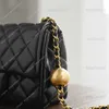 Pearl Ball Quality Designers Mini Square 10a Crush Bags Womens Rectangular Flap Gold Retro Mirror Bag Luxury Black Lambskin Quilted Purse Crossbody Shoulder Strap