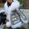 女性Sダウンパーカスマオマコン2023女性冬の自然毛皮の襟厚い白いアヒルジャケット豪華な女性服アウターパフコート231219