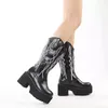 Mid Arrival Elegant Style 456 Cowboy Calf Handmade Black Color Round Toe 8.5cm Chunky Heel Women Western Fashion Boots 231219 145