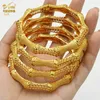 Bangle Indian Bangles for Women 24k Gold Plated Jewelry Dubai African Jewelries Armband Etiopiska lyxdesigner Wholesale 231219