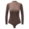 Frauen Shapers Herbst Winter Langarm Sexy Body Einfarbig Hohe Strecth Rollkragen Tops Für Frauen Shapewear Overall Körper Anzug