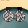 Dangle Chandelier New Geometric Circular Vintage Color Matching Acrylic Leaf Earrings For Women Fashion Personality Girls Jewelry Vacation StyleL231219