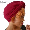 Roupas étnicas BOHOWAII Muçulmano Moda Headwear Padrão Africano Headwrap Turbante Chapéus Femininos para Mulheres Jersey Hijab Caps Beanie Cap