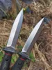 Faca de lâmina fixa forte de alta qualidade A8 Cetim Lâmina de borda dupla Full Tang G10 Lidar com facas retas táticas feitas à mão com Kydex