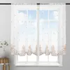 Cortina de luxo bordada cortinas transparentes para quarto janela de tule branco sala de estar cortina de fio 3D