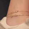 Anklets Anpassade namn Ankletter för kvinnor Rostfritt stål Anpassat fotledsarmband på bensmycken Kvinnlig Kvinnlig fotkedja Giftl231219