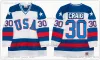 1980 Miracle On Ice Team 21 Mike Eruzione Hockey Jersey Pullover 30 Jim Craig 17 Jack Callahan Blau Weiß Genäht Herren Blanko KEIN Name Nummer 46