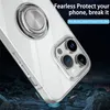 Anel de dedo de 360 graus Kickstand Soft TUP Clear Cases para iPhone 15 14 Plus 13 12 11 Pro Max Samsung Galaxy S24 23 S22 Plus Capa magnética ultra transparente à prova de choque