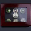 Three Stone Rings 7pcs 1961 1962 1965 1966 1967 1996 2010 Packer Championship Ring with Collector's Display Case217S