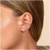 Pendant Necklaces Pavoi 14K Gold Plated Solid 925 Sterling Sier Post Flat Back Stud Earrings For Women Cartilage Helix Piercing Cubi Dhswh