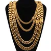 Kettingen 6 8 10 12 14 16 18mm Miami Cubaanse Ketting Voor Mannen 24 Inches Gold link Curb Rvs Hip Hop Jewelry273M