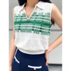 Womens Polos Women Chic Striped Knit Polo Shirt 2023 Summer Korean Fashion