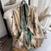 Шарфы, зимний шарф, женские цветочные пашминовые шали и накидки, кашемировое толстое теплое женское одеяло 2022, двойная шаль, хиджаб, модный Ponch211d