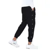 Men's Pants Loose Fit Button Side Basketball Training Joggers With Elastic Cuffs Open Leg Boy Glitter Twill