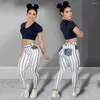 Women's Pants Tight-fitting Printed Track Stripe Print High Waist Yoga Leggings For Women Stretchable Fitness Gym Workout Wear