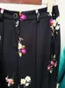 Damen Zweiteilige Hose HIGH STREET 2023 Designer Est Fashion Anzug Set Eleganter Blumendruck Single Button Blazer Flare 2tlg