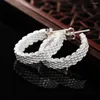 Hoop Earrings High Quality 925 Sterling Silver Fashionable Mesh For Women'S Christmas Valentine's Day Parties Jewelry Party Gifts