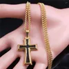 Pendant Necklaces 2023 Cross Stainless Steel Long Necklace For Women/Men Black Gold Color Classic Jewelry Collier Homme NXH111S05
