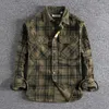 Men s Polos May Khaki retro spring and autumn style men s long sleeved shirt washed corduroy comfortable daily all match coat 231219