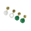 Bottegaly Venettaly Boucles d'oreilles triangle en émail vert pour femme avec tempérament de sensation avancé Couleur bonbon Fleur Couleur assortie Boucles d'oreilles pour femme