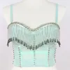 Women's Tanks Women Bustier Bra Corset Top Diamonds Beading Tassel Glitter Camisole Adjustable Cute Ladies Nightwears For Costumes Club