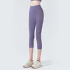 LU Traceless Yoga-Hose für Damen mit hoher Taille, schlankmachenden und anhebenden Hüften, keine Unbeholfenheit, enge Passform, Sport- und Fitness-Caprihose