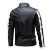 Jaquetas masculinas motocicleta jaqueta de couro homens 2023 outono casual vintage velo à prova de vento motociclista masculino primavera moda bombardeiro casaco 231219