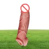 Reuseable Penis Sleeve Extender Delay Ejaculation Double Hole Rings Realistic Cock Ring Dildo Sleeve Sex Toys for Men9181887