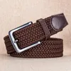 Belts Trendy Stretch Canvas Woven Belt Breathable Non-Le Waist Design Men's And Women's Versatile Pin Buckle A82