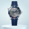 25 Blandade stil Mänklockor 42mm 210.30.42.20.03.001 Blue Dial Rotary Bezel rostfritt stål Mekaniska automatiska armbandsur