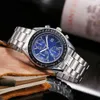 Mens Luxurys Watch Sports Automatic Omegwatches quartz Chaoba three eye steel band 6-pin watch