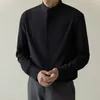 Camicie casual da uomo Camicetta da uomo slim fit moderna e confortevole con colletto alla coreana a maniche lunghe per riunioni, matrimoni, viaggi