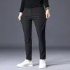 Men s Jeans Winter Warm Fleece Pants Thick Business Stretch Slim Fit Elastic Waist Jogger Korean Classic Black Gray Blue Trousers Male 231219