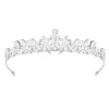 Hair Clips YYSUNNY Korean Bride Tiara Wedding Ornaments Rhinestone Crystal Beaded Crown Dress Accessories For Wo