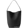 The Row top layer cowhide autumn and winter niche high-class high-capacity commuter tote bag women's one shoulder bucket bag 231218