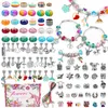 Urok bransolety specjalne 1,75 cm pudełko wysokie dzieci DIY Bransoletka Zestaw jednorożca Śliczne biżuterię PAN Family Beads 5orz