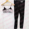 Sexy yoga sutiã calças definir verão esporte outfit designer acolchoado fitness tank tops carta impressão elástica apertada leggings mulheres jogging sportswear