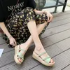 Slippers Thick-soled 2023 Summer Wedge Heel Two-wear Mid-heel Roman Sandals Women's Heightened Beach Shoes