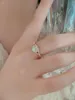 Cluster Rings Sterling 925 Silver Light Sea Blue Heart-Shape Zircon Women's With Rose Gold Color Sweet Style för par Dating Wearing