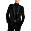 Ternos masculinos terno de veludo duplo breasted smoking casamento blazers vestido jaqueta calças baile 2 peças conjunto formal fino ajuste masculino noivo