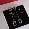 Designer Gold Chain Pendentif Boucles d'oreilles Anneaux d'oreilles Goujons Boucles d'oreilles rétro chic Ongles d'oreille avec boîte-cadeau Anniversaire Cadeaux d'anniversaire Saint-Valentin