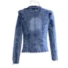 Men's Vests Spring Fashion Women Denim Jacket Slim Zipper Casual Short Sequins Outerwear Ladies Vintage Biker Crystal Chaqueta Mujer A237 231219