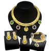 Wedding Jewelry Set Set 24k Original Necklace Gorgeous Colorful Stone Simple Fashion Earring Bracelet Luxury Banquet 231219