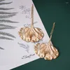 Kolczyki Dangle Natural-Ginkgo upuść eleganckie kobiety metalowe wisiorek liści