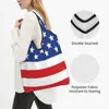 Sacos de compras Personalizado EUA Bandeira Americana Saco Mulheres Portátil Grande Capacidade Mercearia Estados Unidos EUA Estrelas Shopper Tote