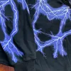 Blue Flame Dark Hoodie Men Sweatshirts Hoodies Saknas sedan torsdag 3m Lightning Hoodie Reflective Lightning Pullover Tröja Plus Size Sweatshirt SMLXL