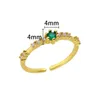 Anneaux de mariage minuscule vert Zircon rond pour femmes géométrique en acier inoxydable ovale anneau de luxe bijoux de noël cadeau