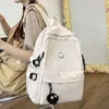 College Student Women School Bags White Söt kvinnlig ryggsäck Vattentät kawaii bokväska damer tonårsflicka ryggsäckar mode nylon 23106