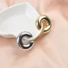 Stud Punk Non Piercing Chunky Round Circle Clip Earring for Women Gold Plated C Shape Ear Cuff Tube Thick Earclips Jewelry Gifts 231219